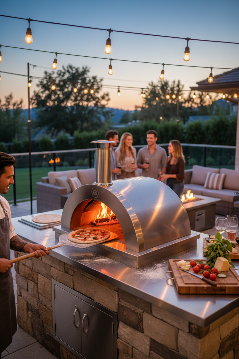 KoKoMo Built-In Wood-Fired Pizza Oven Lifestyle