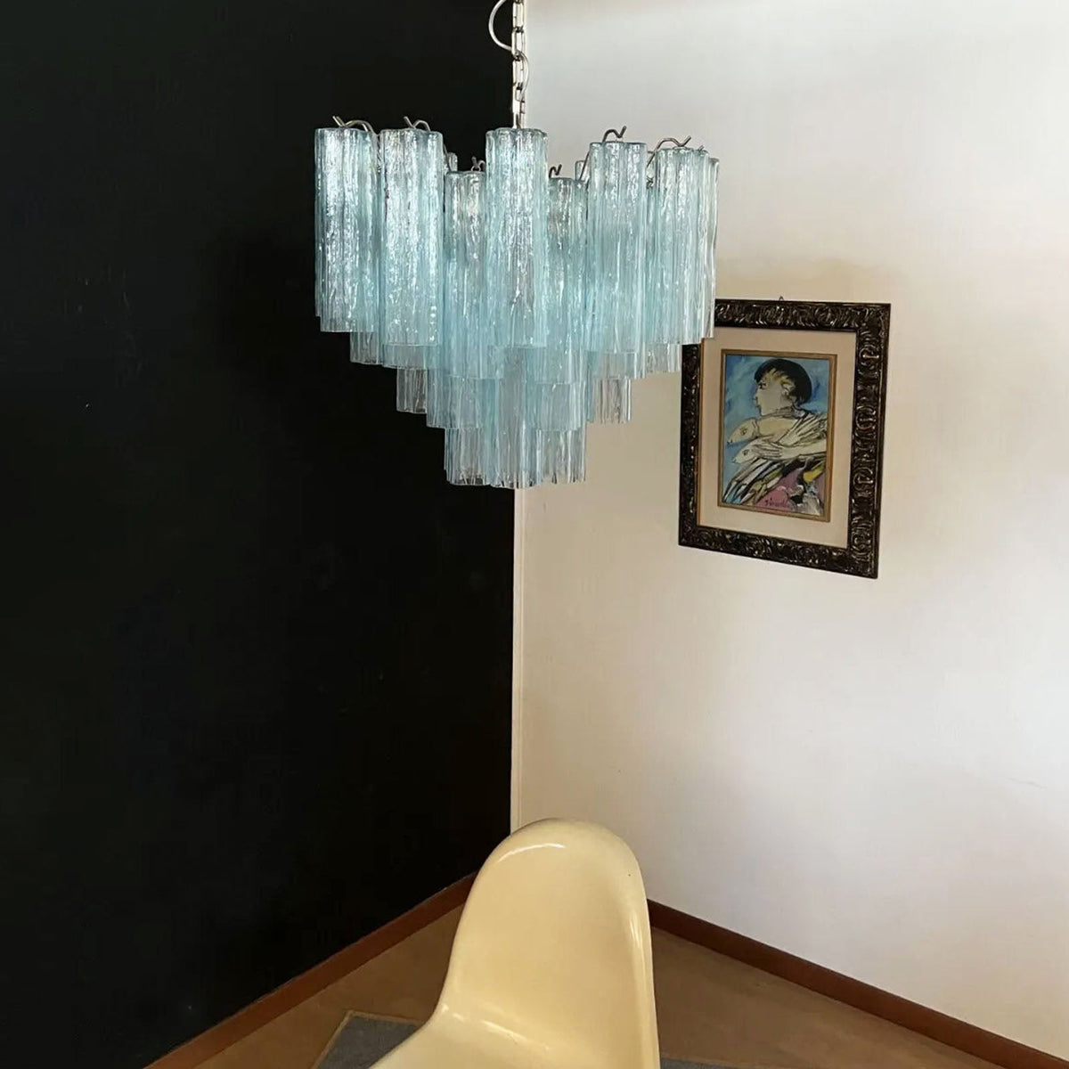 Murano Star-Shaped Glass Tube Chandelier – Artistic Sculptural Ceiling Light for Living Room