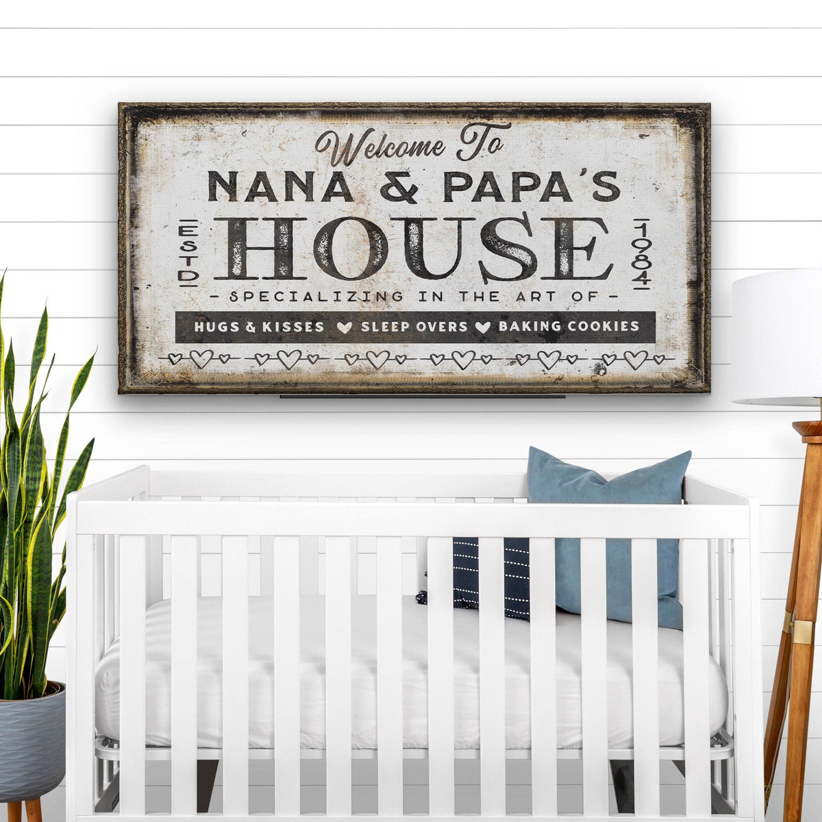 Personalized Grandma & Grandpa's House Canvas Sign – Custom Grandparent Gift Wall Art
