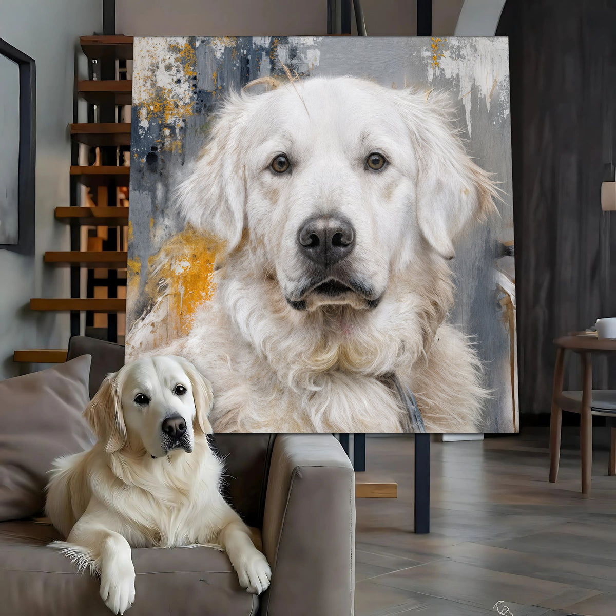 Customized Pet Portrait Abstract Wall Art – Personalized Canvas Print for Dog & Cat Lovers