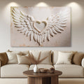 Wings of Love Abstract Wall Art II – Romantic Textured Canvas for Living Room & Bedroom