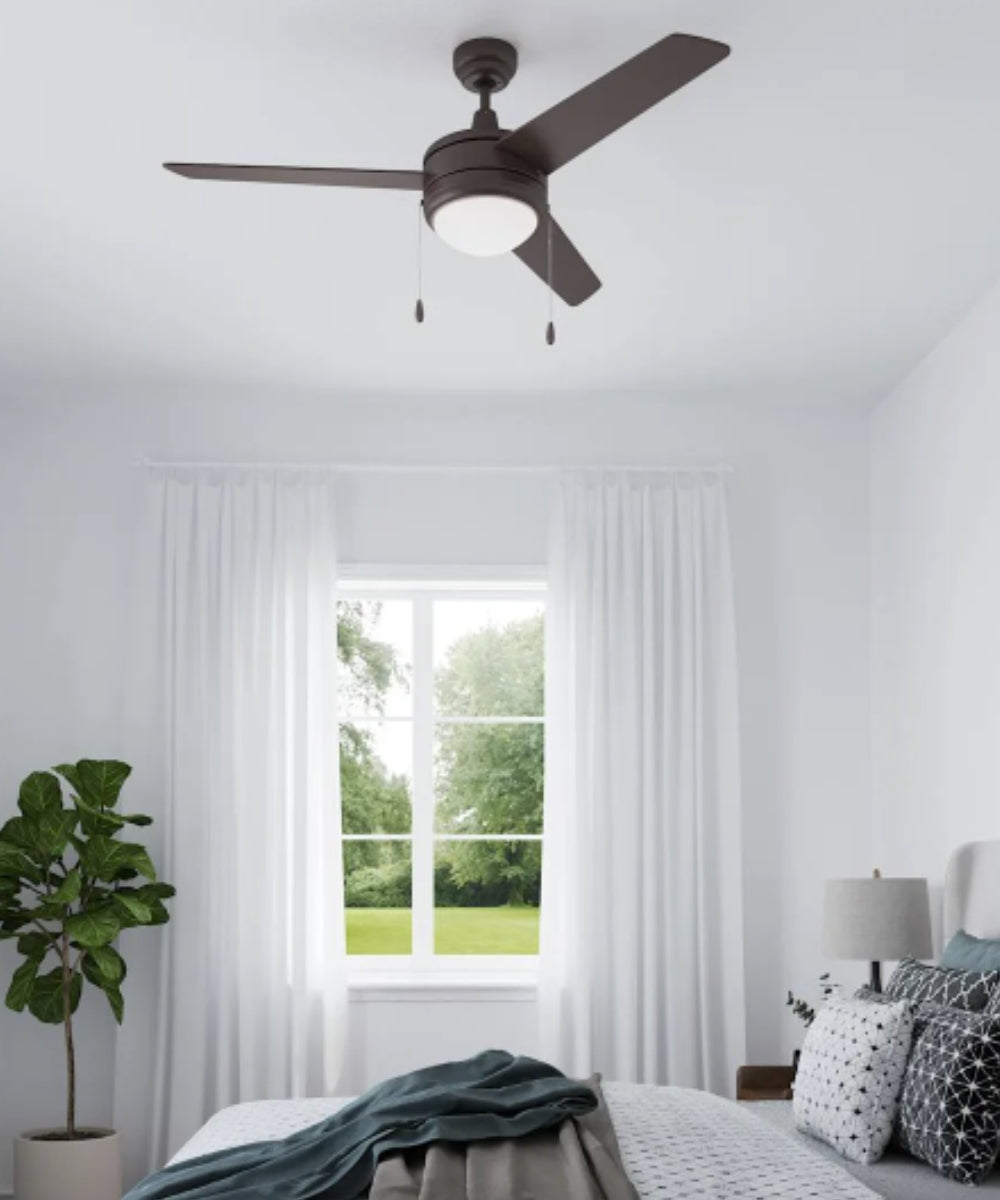 50" Contempo 3-Blade Ceiling Fan Oil Rubbed Bronze Finish with Integrated LED Light