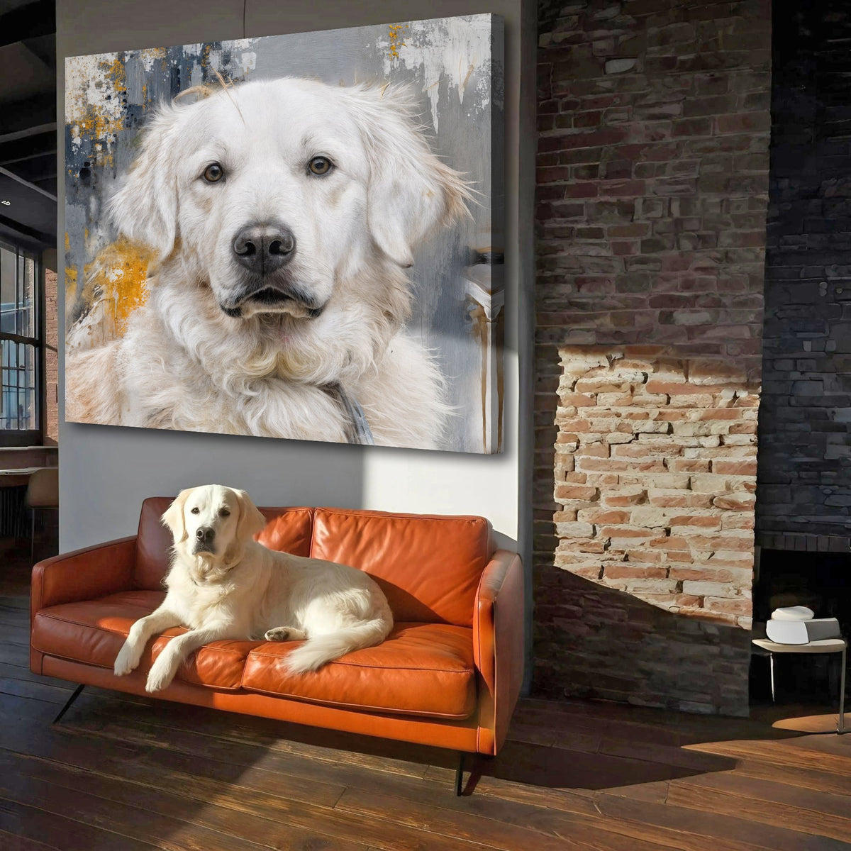 Customized Pet Portrait Abstract Wall Art – Personalized Canvas Print for Dog & Cat Lovers
