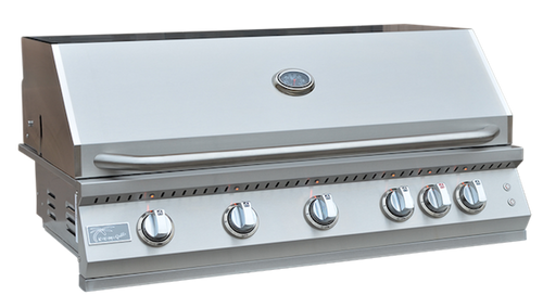 40" Built-In Gas Grill with 5 Burners & Back Burner – Large Outdoor BBQ Grill for Kitchen Islands