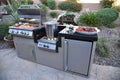 7.5' Outdoor Kitchen Island with 4-Burner Grill, Wok Burner & Refrigerator – Complete BBQ Station