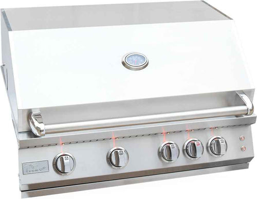 32" Built-In Gas Grill with 4 Burners, Laser-Cut Grates & Back Burner – Outdoor BBQ Grill