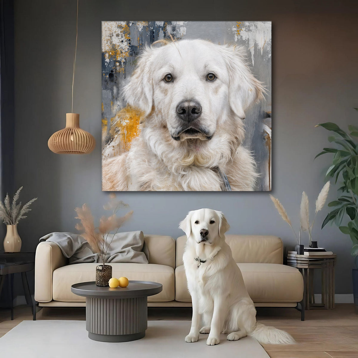 Customized Pet Portrait Abstract Wall Art – Personalized Canvas Print for Dog & Cat Lovers