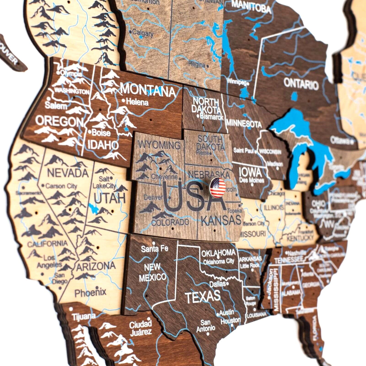 3D LED Wooden World Map Wall Art – Multicolor Illuminated Map for Living Room & Office Decor