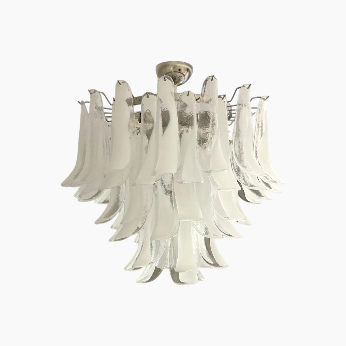 Vintage Murano Petal Glass Ceiling Light – Artistic Floral Flush Mount for Dining Room & Bedroom