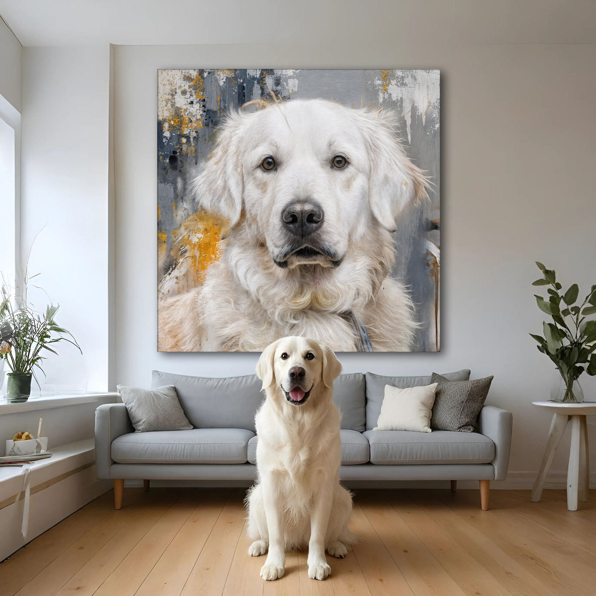 Customized Pet Portrait Abstract Wall Art – Personalized Canvas Print for Dog & Cat Lovers