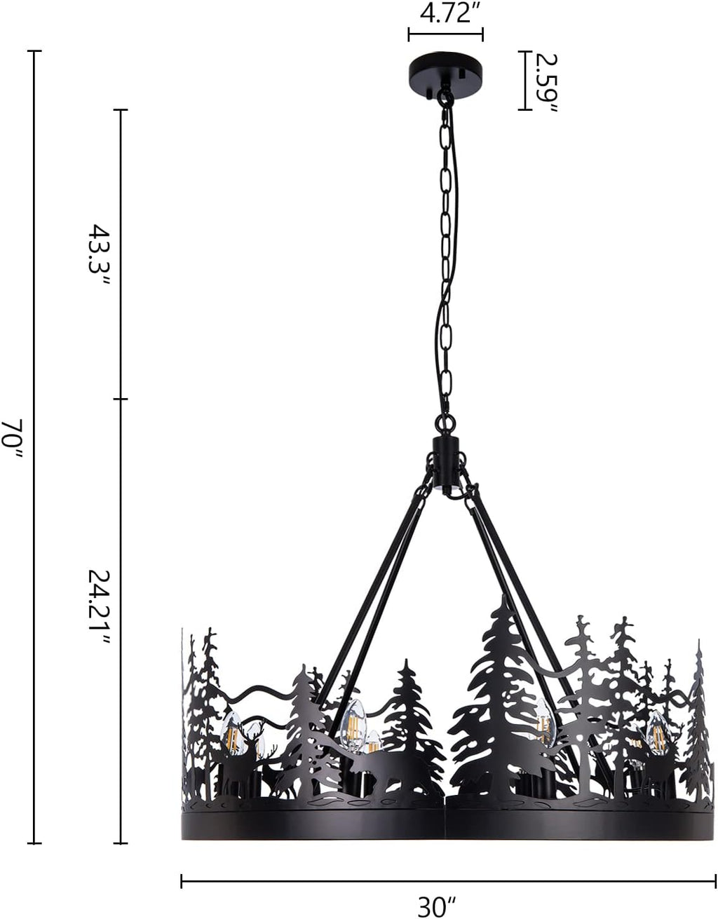 Black Forest Wagon Wheel Chandelier – Dark Rustic Ceiling Light for Lodge & Cabin Decor