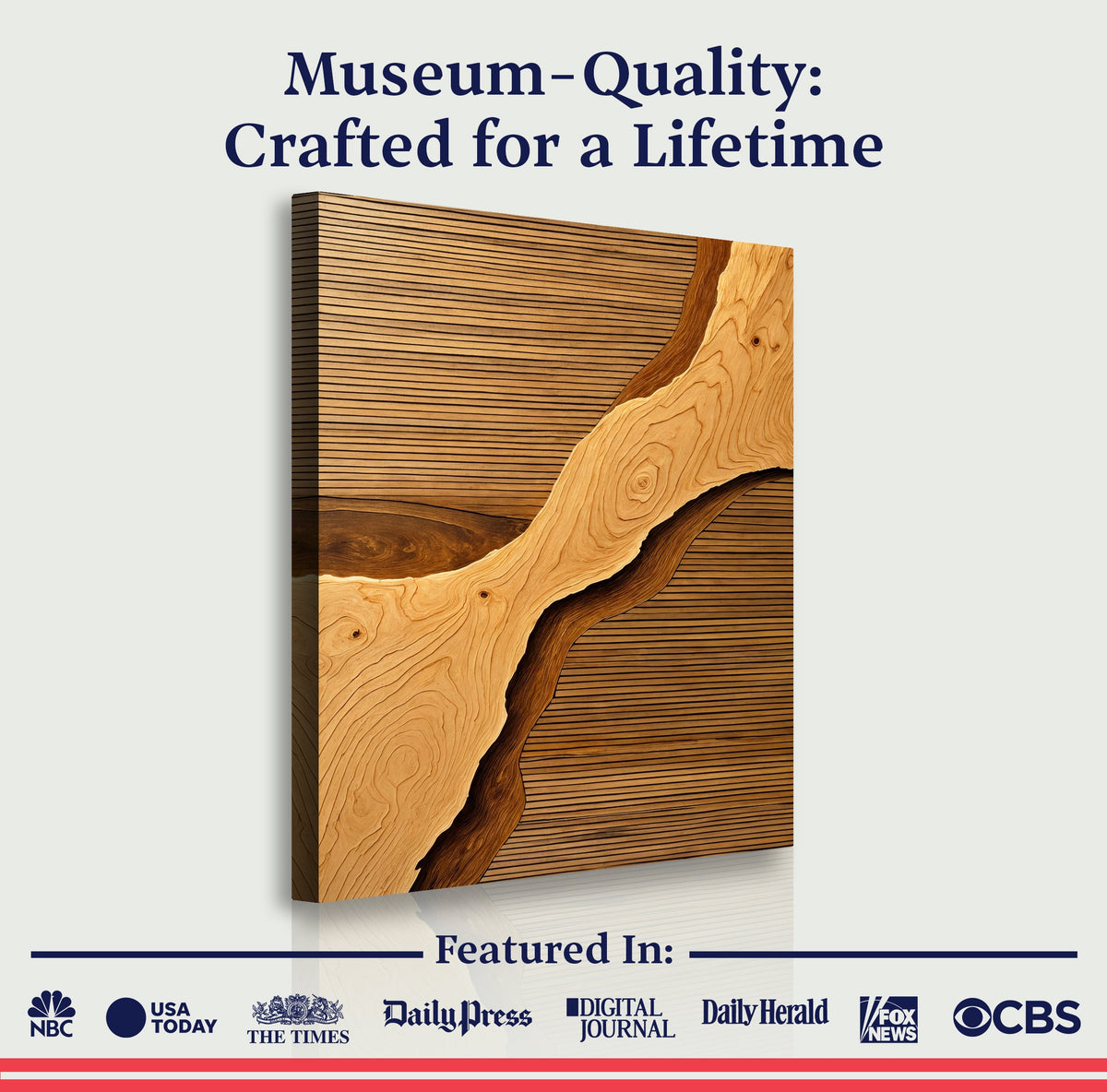 Wood Rift Wall Art – Abstract Textured Wooden Panel for Living Room & Office Decor