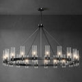 60" Large Black Wagon Wheel Chandelier – Rustic Farmhouse Ceiling Light for Great Rooms & Barns