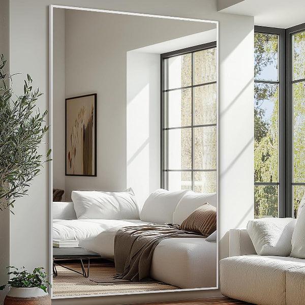 Oversized Floor Mirror – Full Length Leaner Mirror for Bedroom, Living Room & Home Gym, Silver