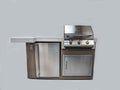 6' Compact Outdoor Kitchen Island with BBQ & Bar Seating – Small Patio Grill Station