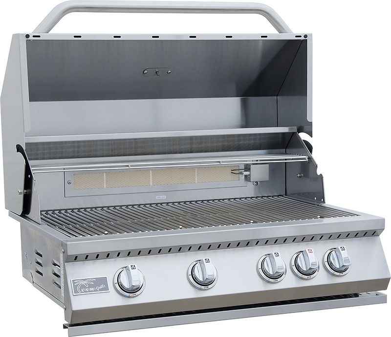 6' Compact Outdoor Kitchen Island with BBQ & Bar Seating – Small Patio Grill Station