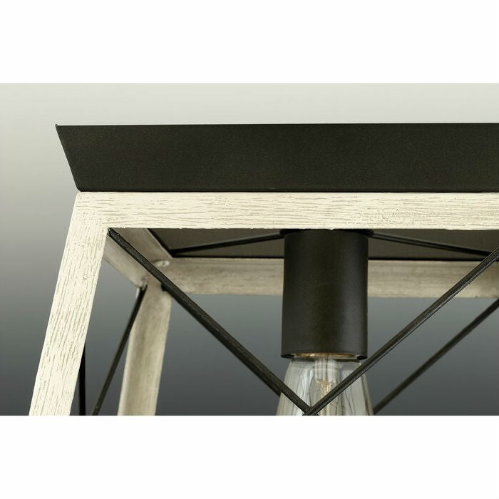 Graphite Dimmable Lantern Geometric Chandelier – Modern Farmhouse Ceiling Light for Dining Room