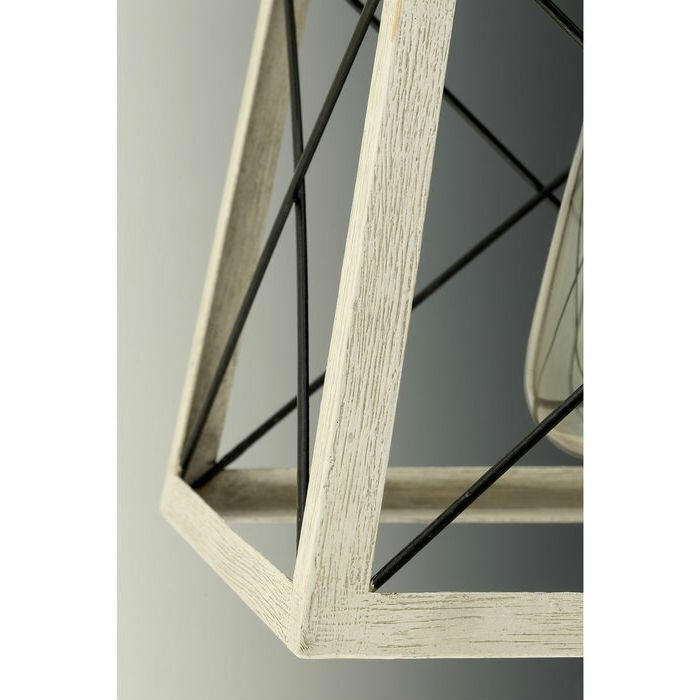 Graphite Dimmable Lantern Geometric Chandelier – Modern Farmhouse Ceiling Light for Dining Room