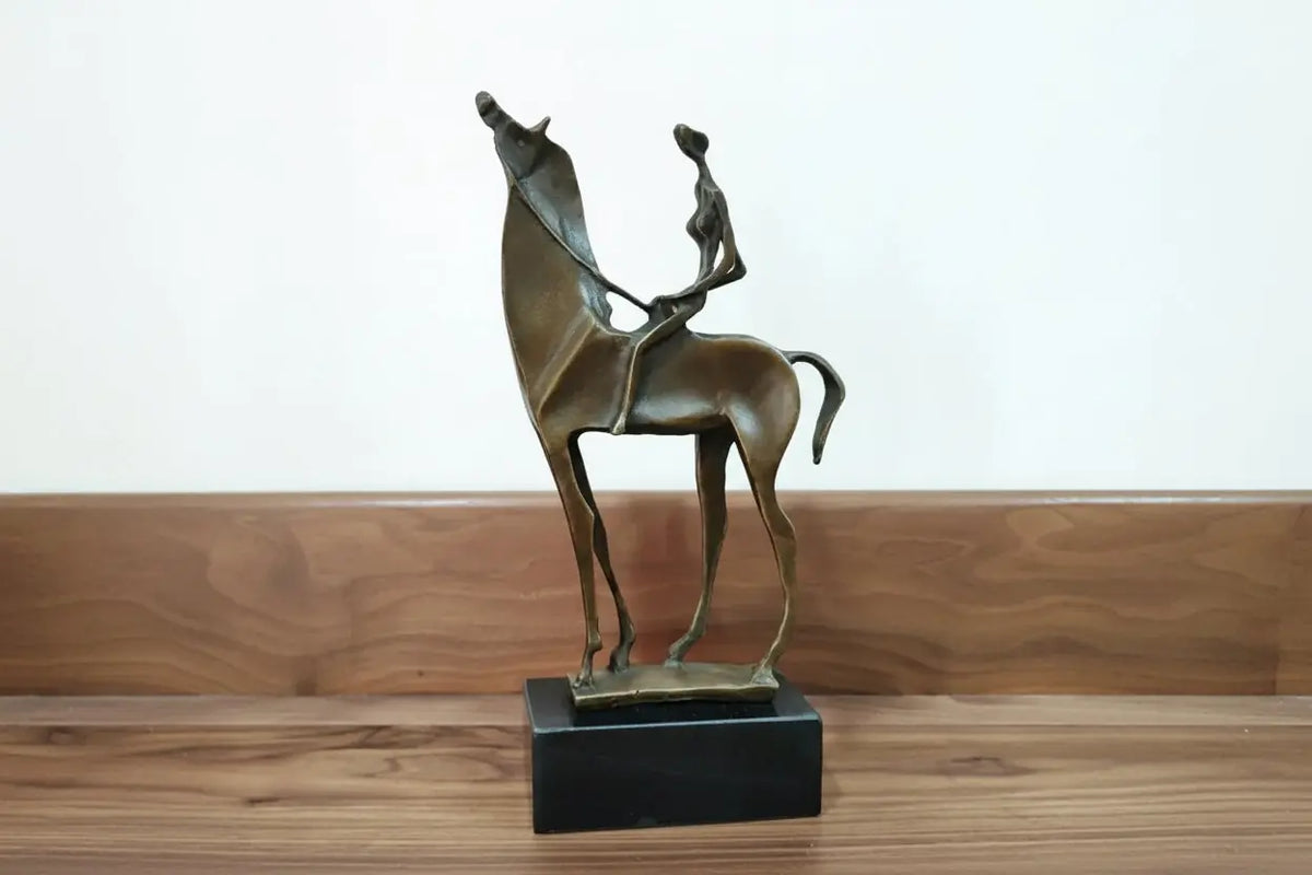 Abstract Horse & Rider Sculpture – Decorative Equestrian Statue for Home & Office Decor