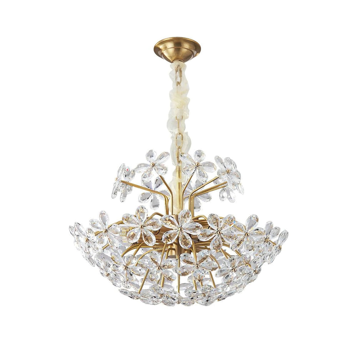 Crystal Flower Chandelier – Floral Bloom Ceiling Light for Dining Room & Bedroom