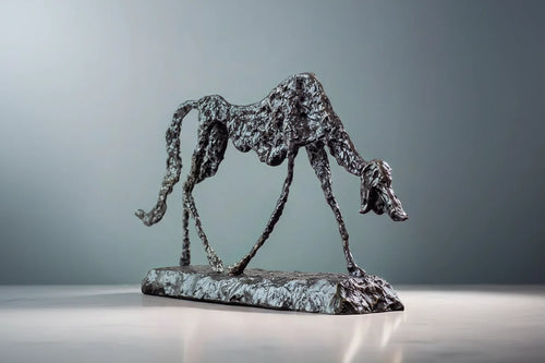 Abstract Bronze Dog Statue – Small Modern Sculpture for Home Decor & Pet Lover Gifts