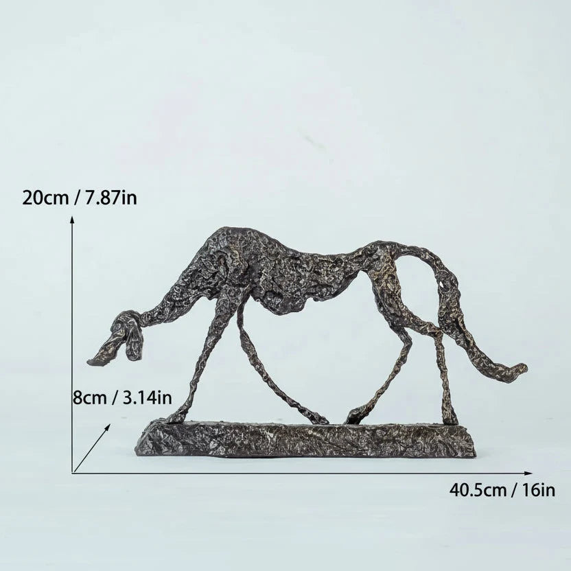 Abstract Bronze Dog Statue – Small Modern Sculpture for Home Decor & Pet Lover Gifts