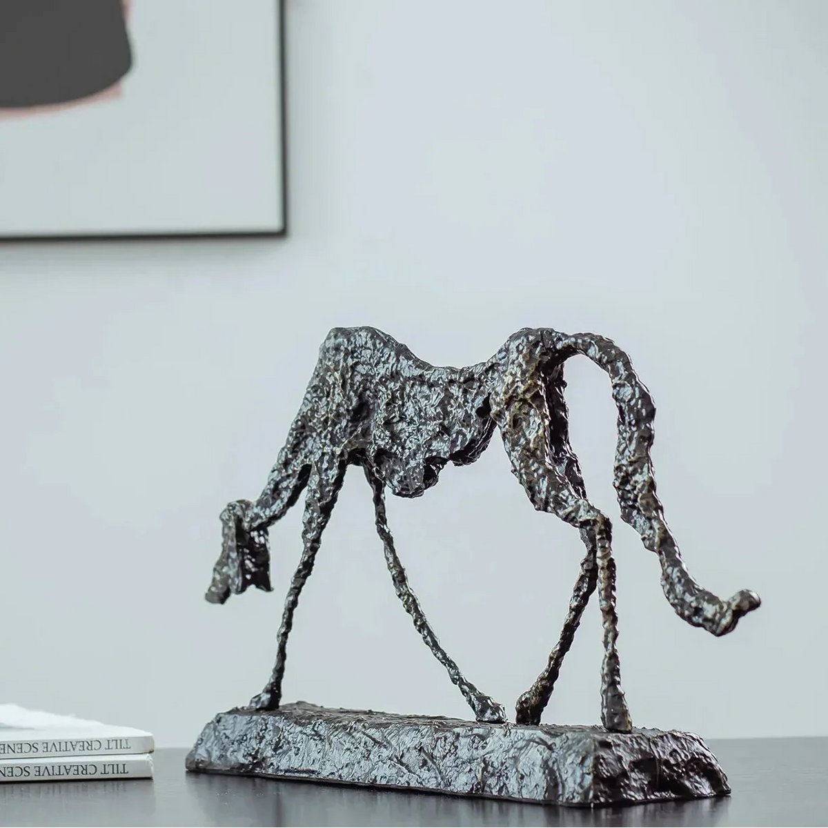 Abstract Bronze Dog Statue – Small Modern Sculpture for Home Decor & Pet Lover Gifts