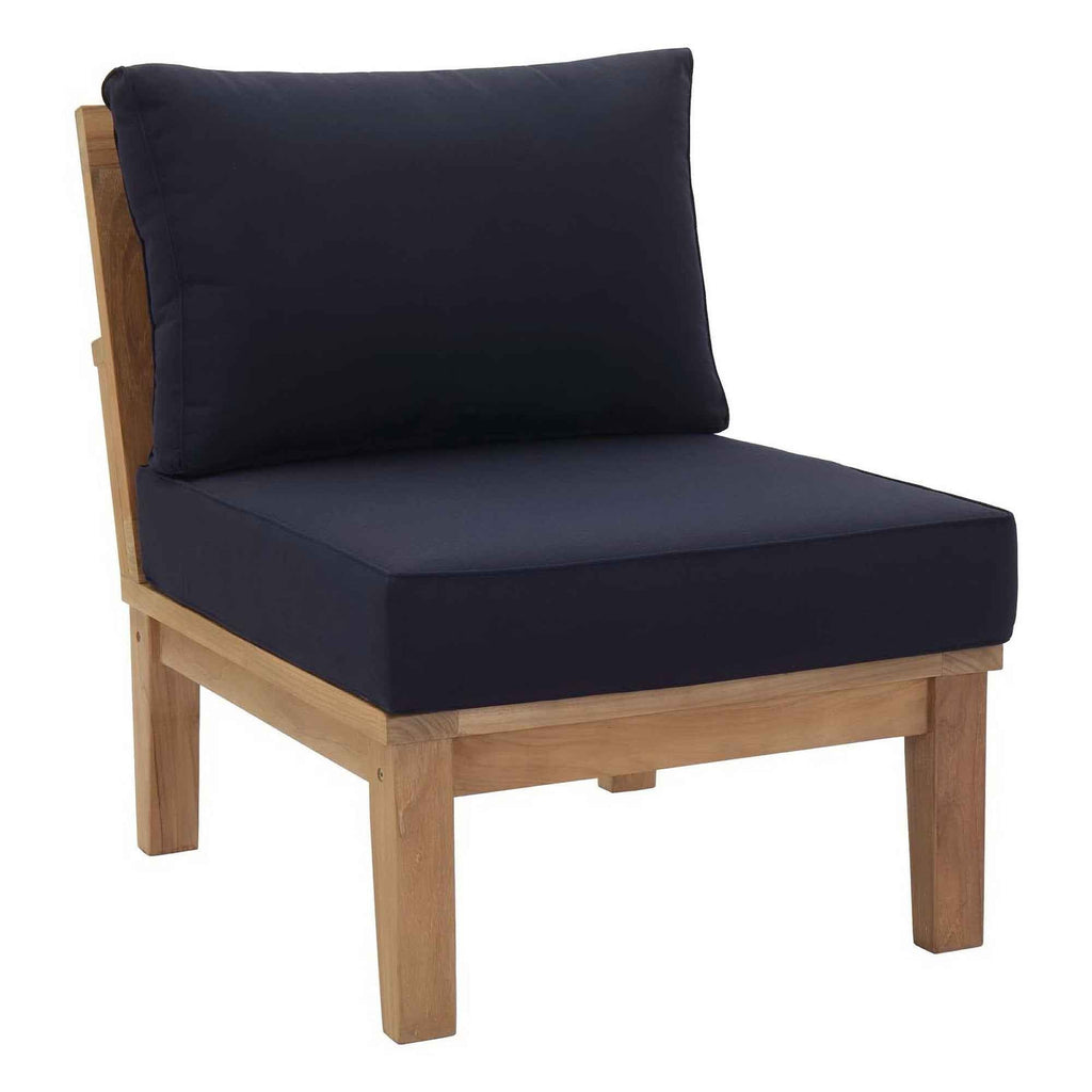 9-Piece Outdoor Teak Lounge Set – Marina Collection Patio Sectional with Cushions