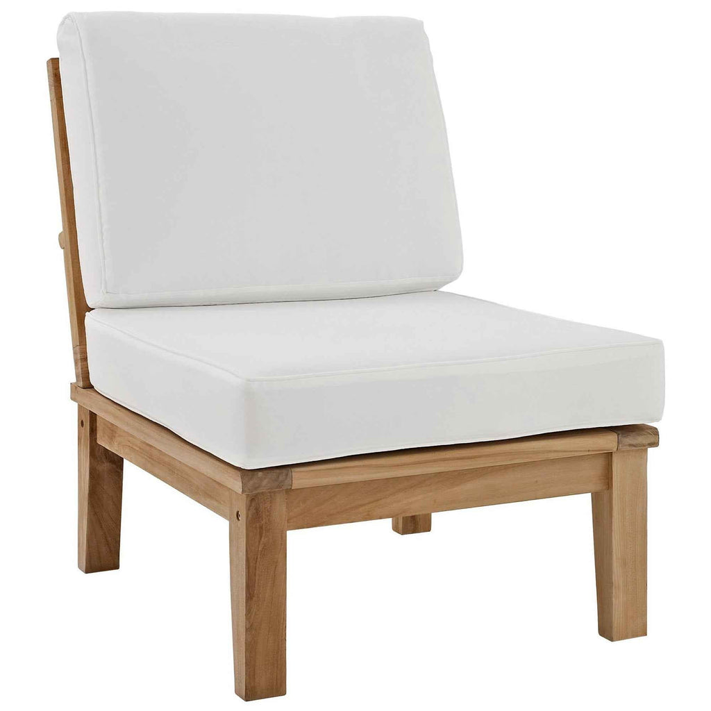 10-Piece Outdoor Teak Patio Set with White Cushions – Marina Collection Luxury Furniture