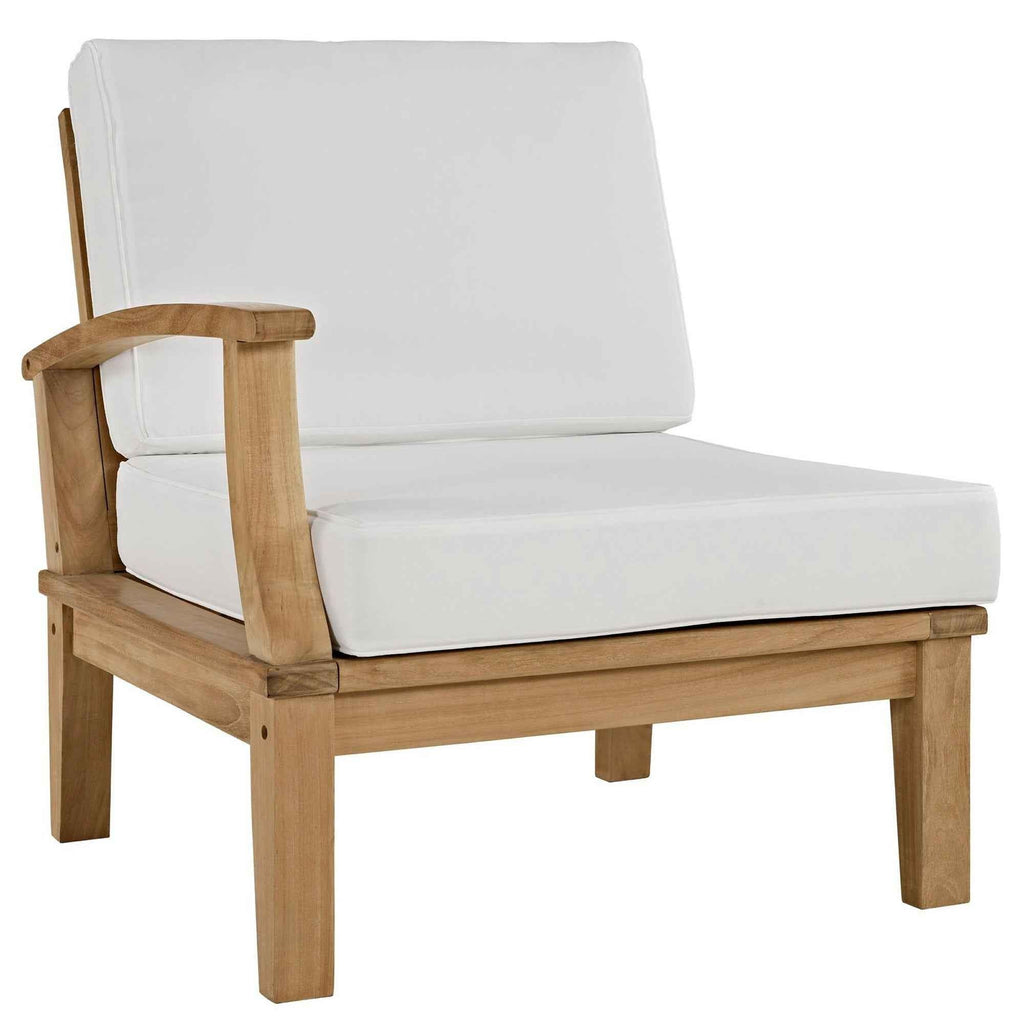 10-Piece Outdoor Teak Patio Set with White Cushions – Marina Collection Luxury Furniture