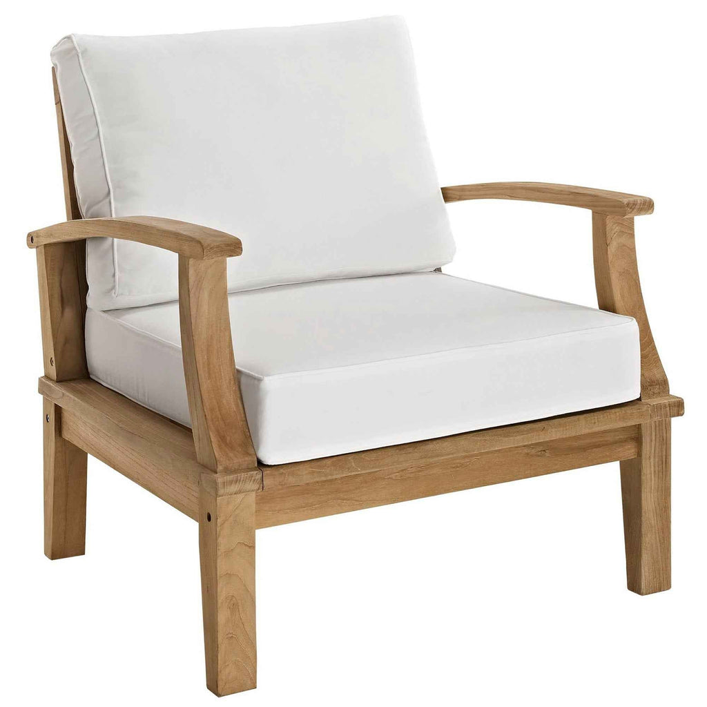 10-Piece Outdoor Teak Patio Set with White Cushions – Marina Collection Luxury Furniture