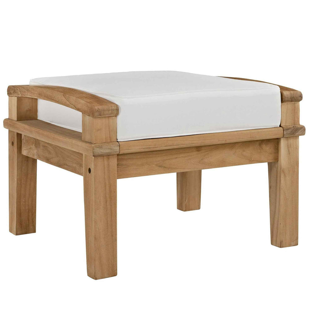 10-Piece Outdoor Teak Patio Set with White Cushions – Marina Collection Luxury Furniture