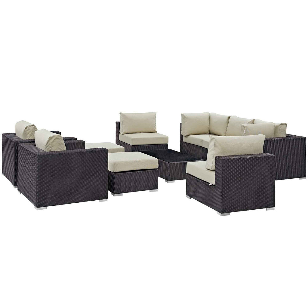 10-Piece Outdoor Sectional Lounge Set – Convene Collection Patio Furniture for Large Patios