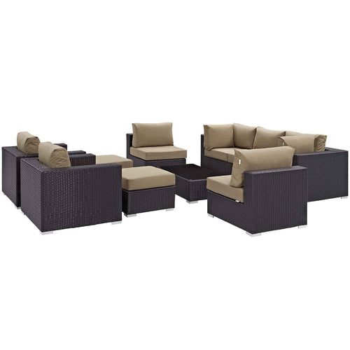 10-Piece Outdoor Sectional Lounge Set – Convene Collection Patio Furniture for Large Patios