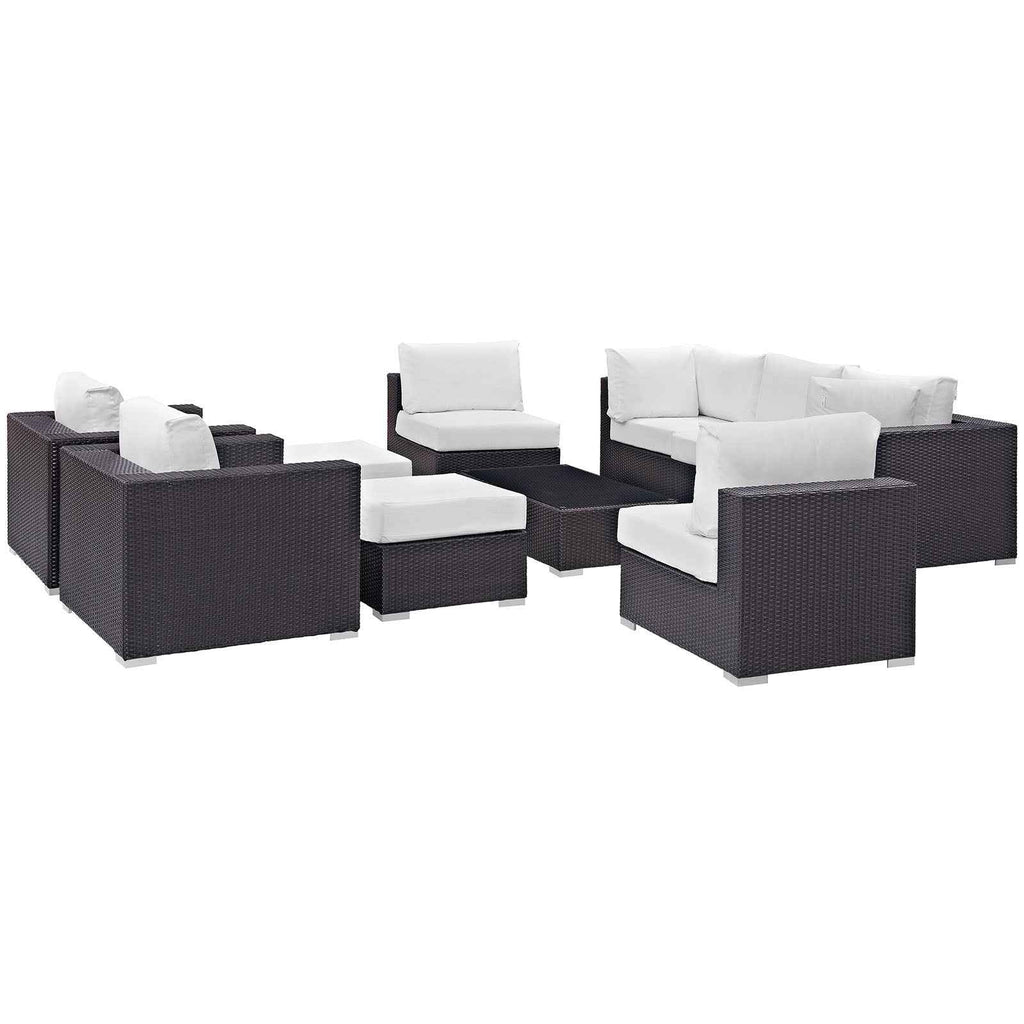 10-Piece Outdoor Sectional Lounge Set – Convene Collection Patio Furniture for Large Patios