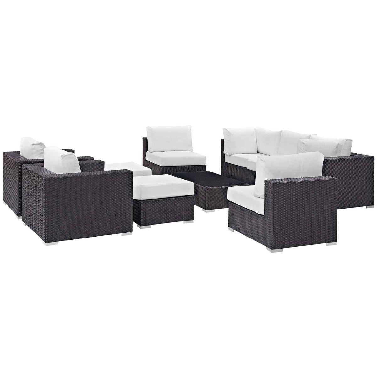 10-Piece Outdoor Sectional Lounge Set – Convene Collection Patio Furniture for Large Patios