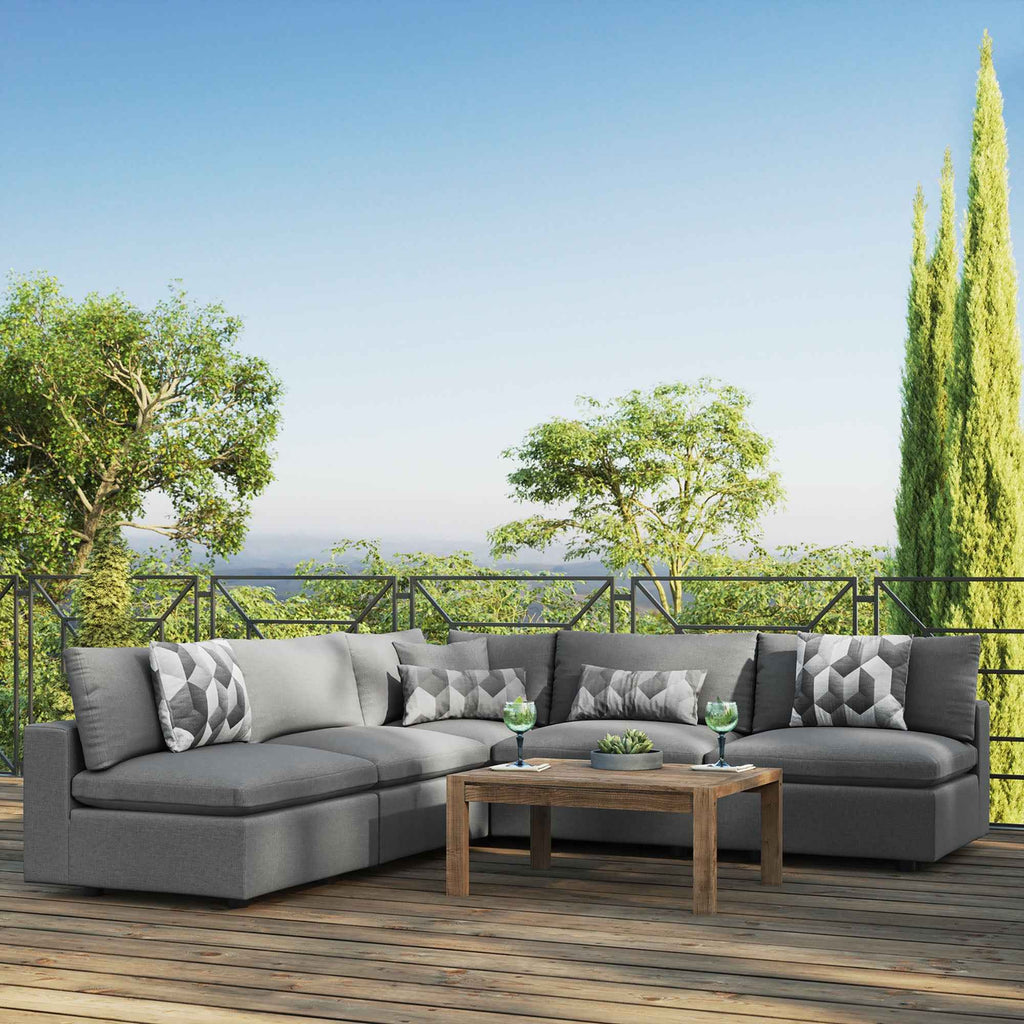 5-Piece Outdoor Sectional Sofa Set – Modern Patio Furniture for Decks & Backyards