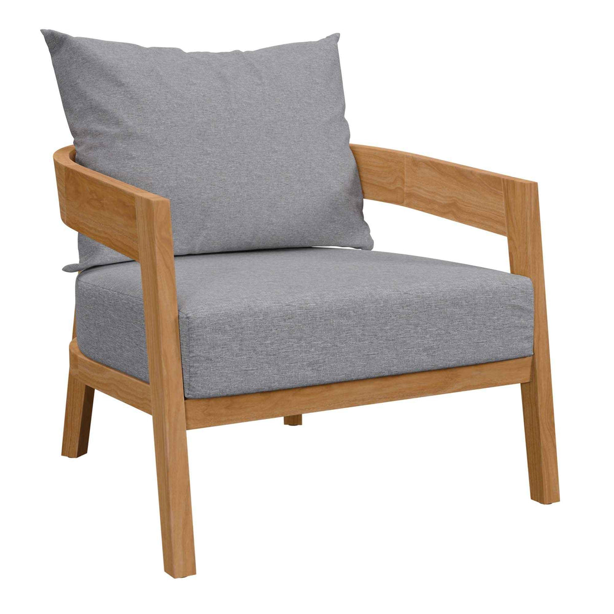 3-Piece Outdoor Teak Patio Set in Grey – Brisbane Collection Modern Bistro Furniture