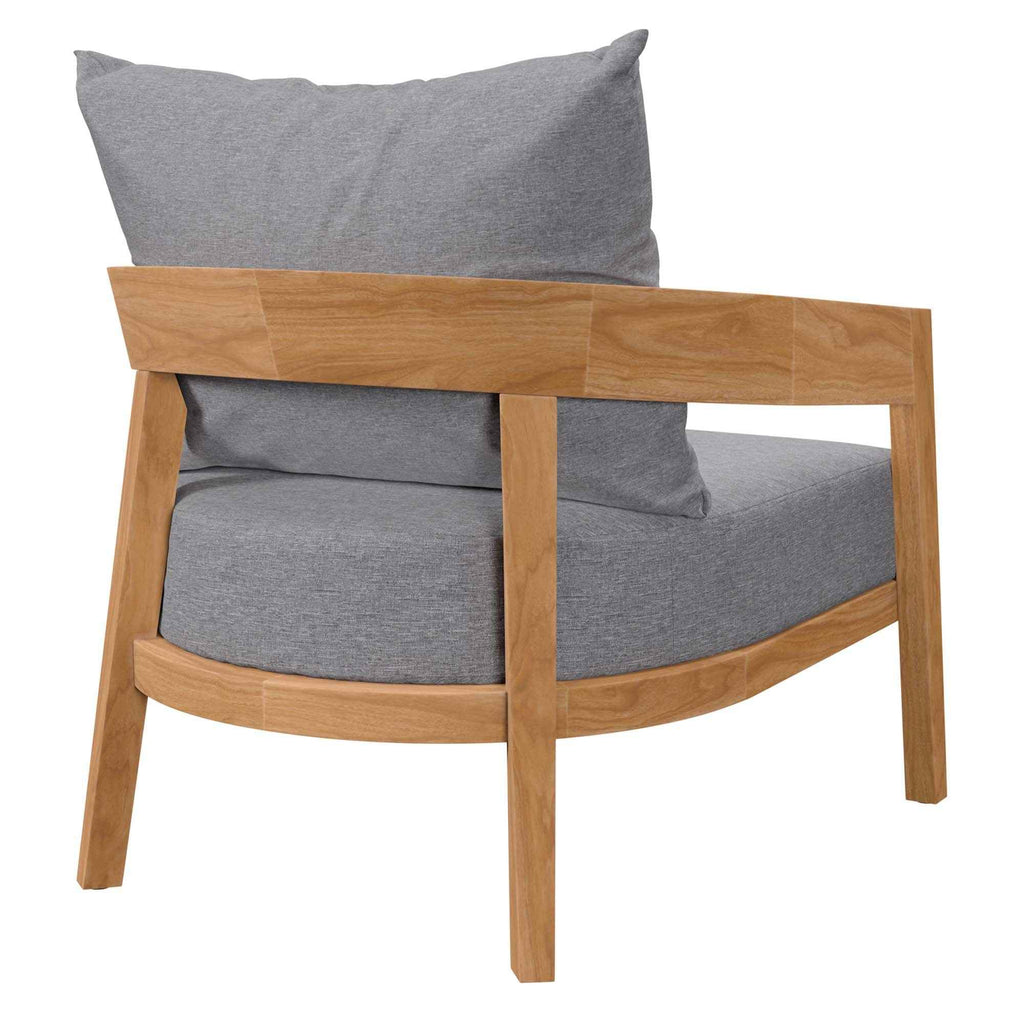 3-Piece Outdoor Teak Patio Set in Grey – Brisbane Collection Modern Bistro Furniture