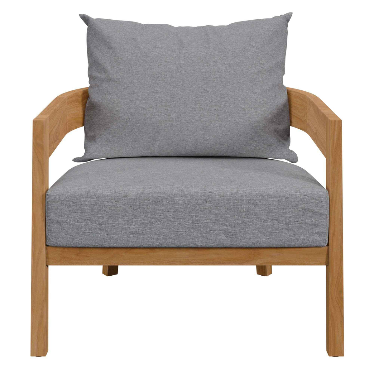 3-Piece Outdoor Teak Patio Set in Grey – Brisbane Collection Modern Bistro Furniture