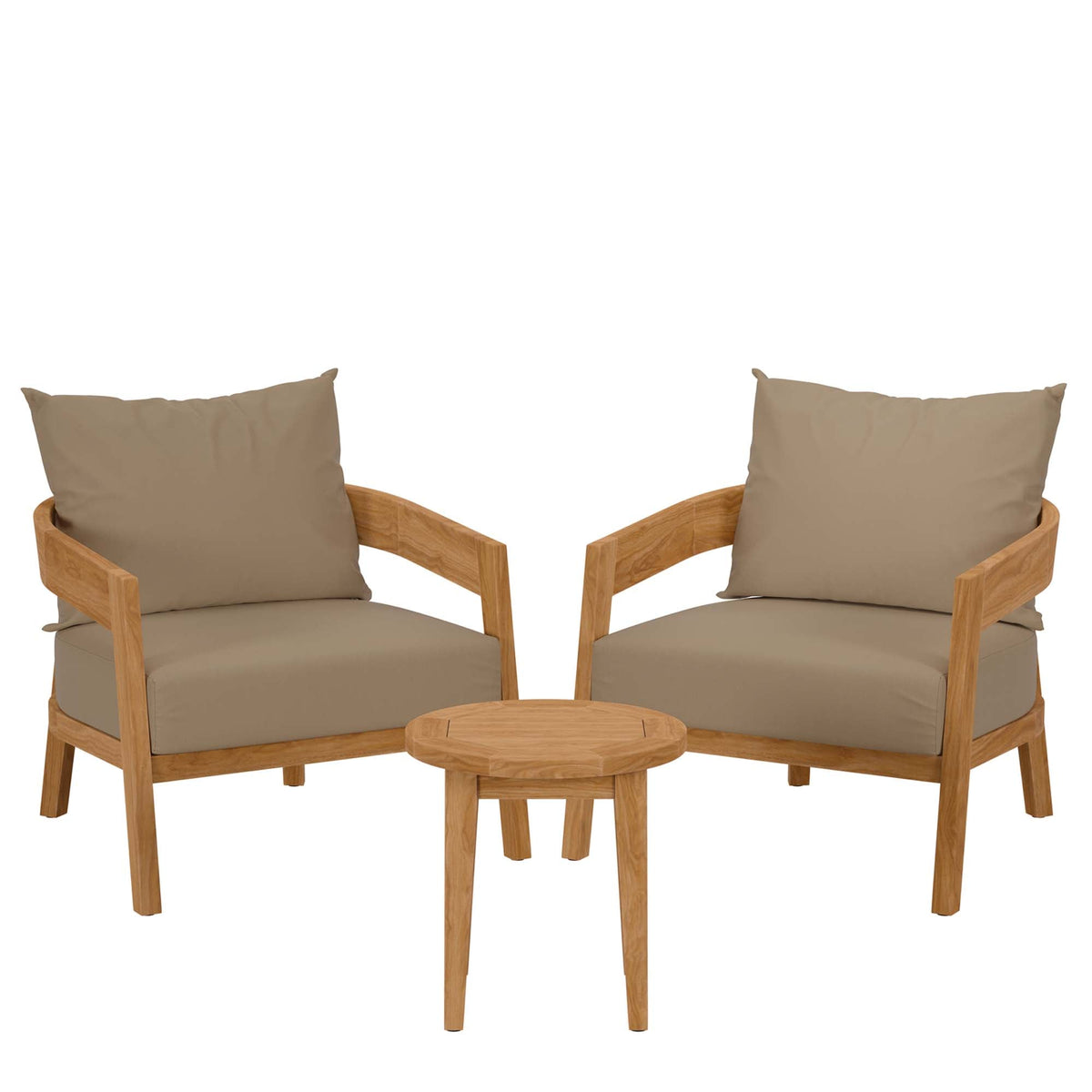 3-Piece Outdoor Teak Patio Set – Brisbane Collection Bistro Table & Chairs for Small Patios