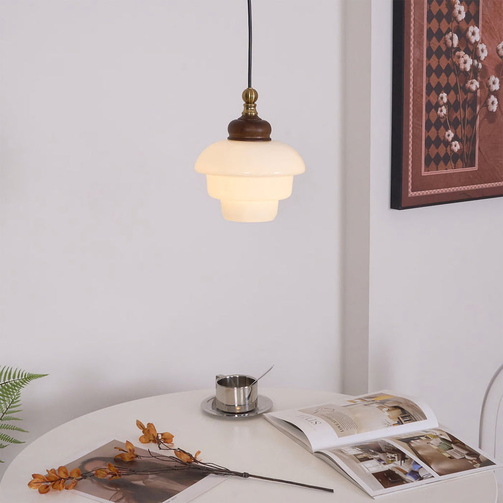 Nordic Cream White Glass Pendant Lights – Minimalist Hanging Lights for Kitchen Island & Dining Room