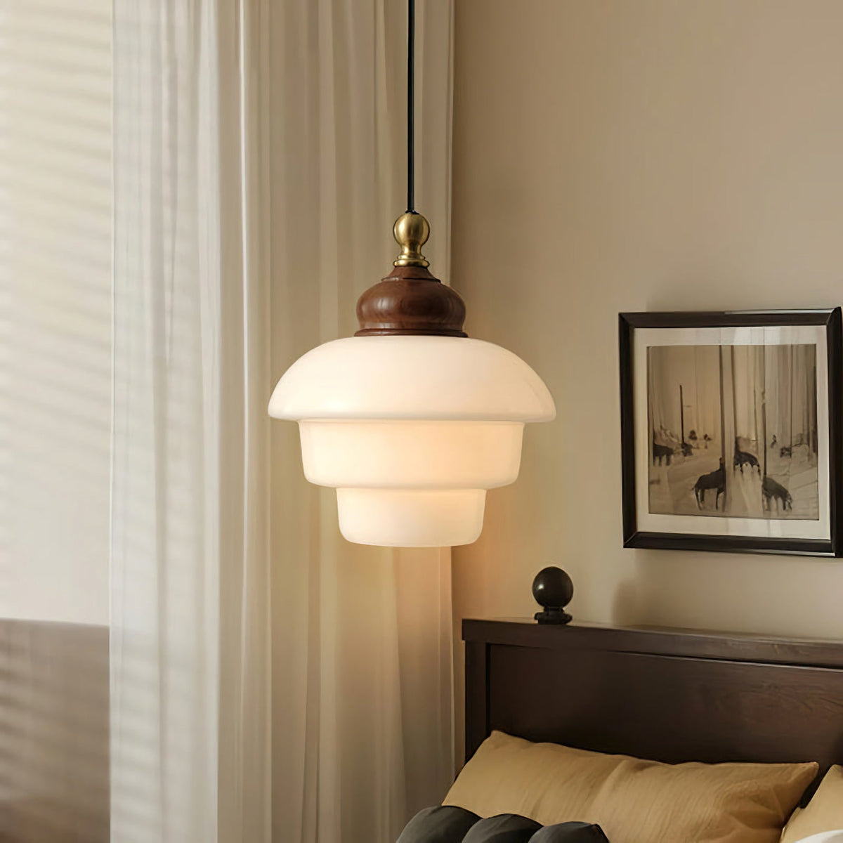 Nordic Cream White Glass Pendant Lights – Minimalist Hanging Lights for Kitchen Island & Dining Room