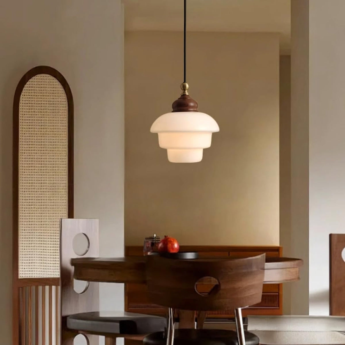 Nordic Cream White Glass Pendant Lights – Minimalist Hanging Lights for Kitchen Island & Dining Room