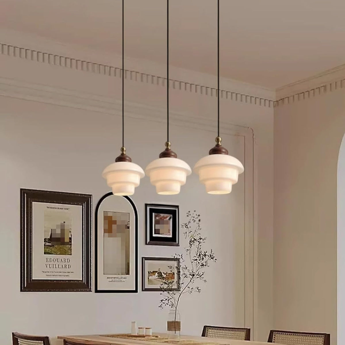 Nordic Cream White Glass Pendant Lights – Minimalist Hanging Lights for Kitchen Island & Dining Room