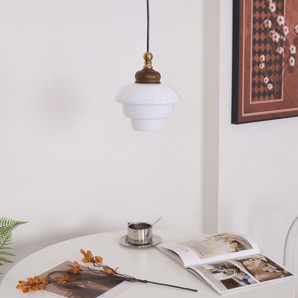 Nordic Cream White Glass Pendant Lights – Minimalist Hanging Lights for Kitchen Island & Dining Room