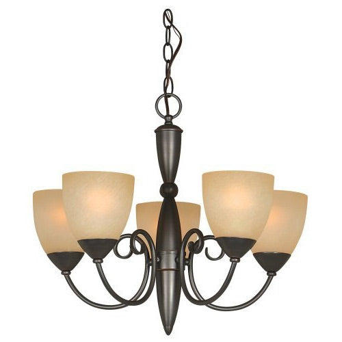 Classic 5-Light Bronze Chandelier – 21" x 18" Traditional Ceiling Light for Dining Room