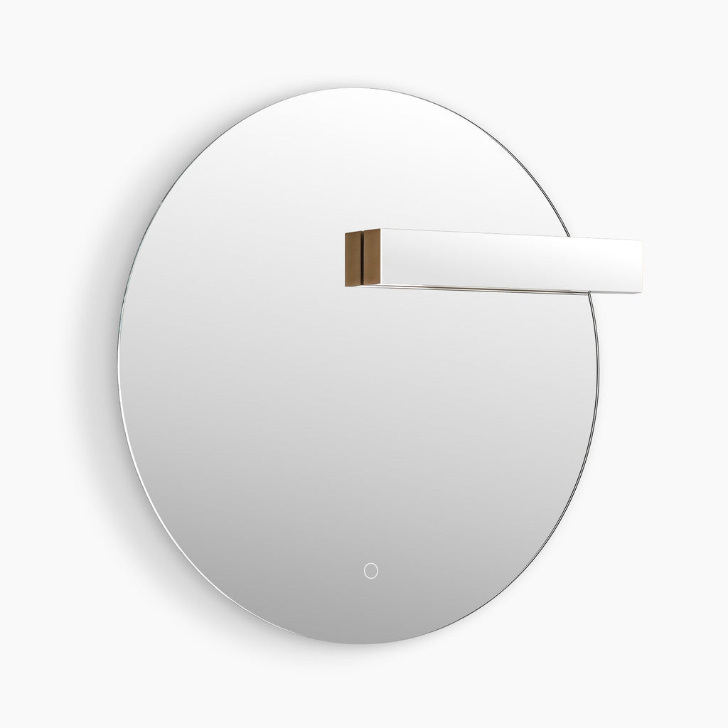 Round LED Bathroom Mirror – Irregular Shape, Backlit & Frontlit, Dimmable, Anti-Fog Wall Mirror
