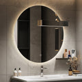 Round LED Bathroom Mirror – Irregular Shape, Backlit & Frontlit, Dimmable, Anti-Fog Wall Mirror