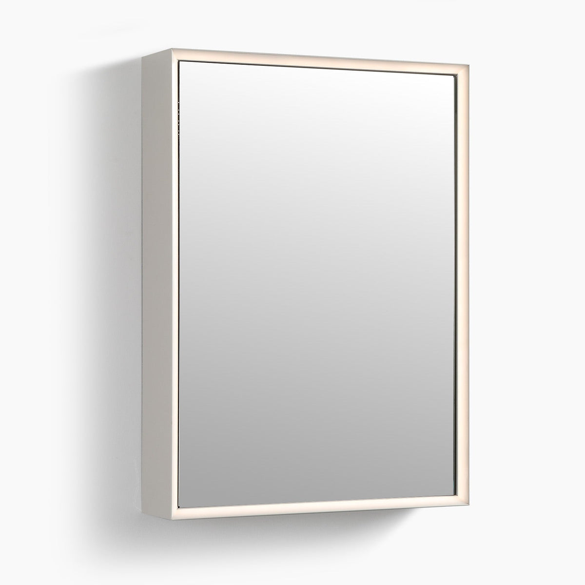 LED Bathroom Medicine Cabinet with Mirror & Anti-Fog – Matte White Aluminum Cabinet with IR Sensor